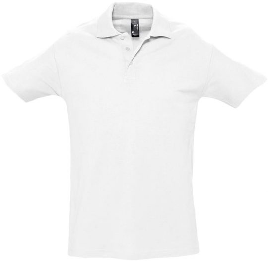 Рубашка поло мужская SPRING 210 белая, размер S