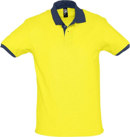 Рубашка поло Prince 190, лимонная с темно-синим, размер XL