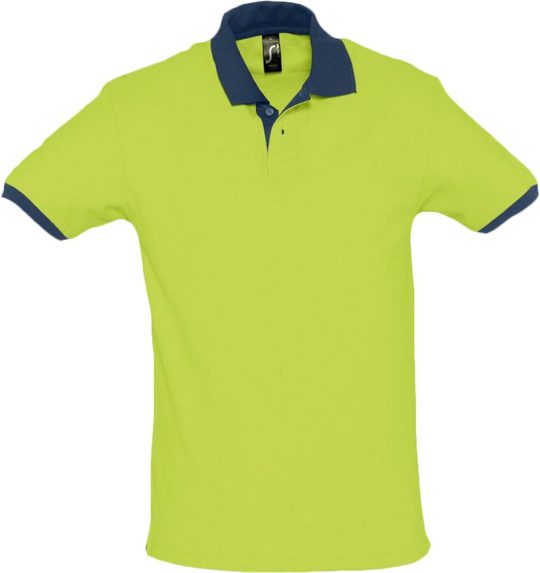 Рубашка поло Prince 190 зеленое яблоко с темно-синим, размер L