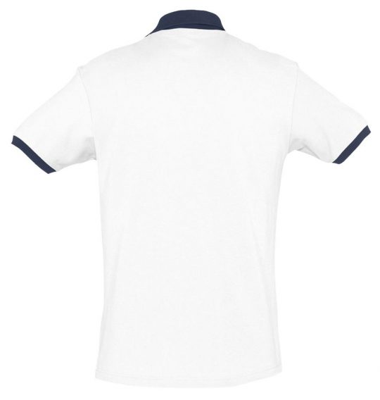 Рубашка поло Prince 190 белая с темно-синим , размер M