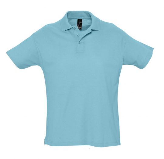 Рубашка поло мужская SUMMER 170 бирюзовая, размер M