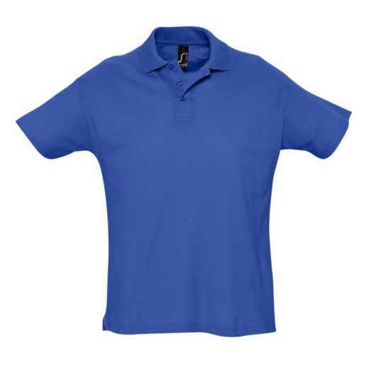 Рубашка поло мужская SUMMER 170 ярко-синяя, размер XS