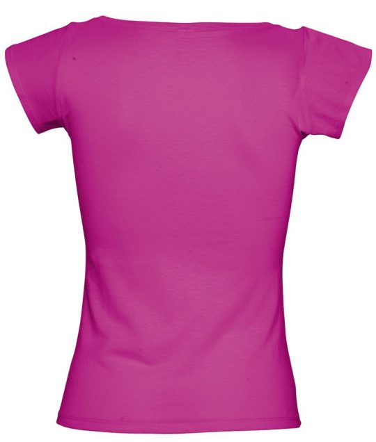 Футболка женская с глубоким вырезом MELROSE 150 темно-розовая (фуксия), размер S
