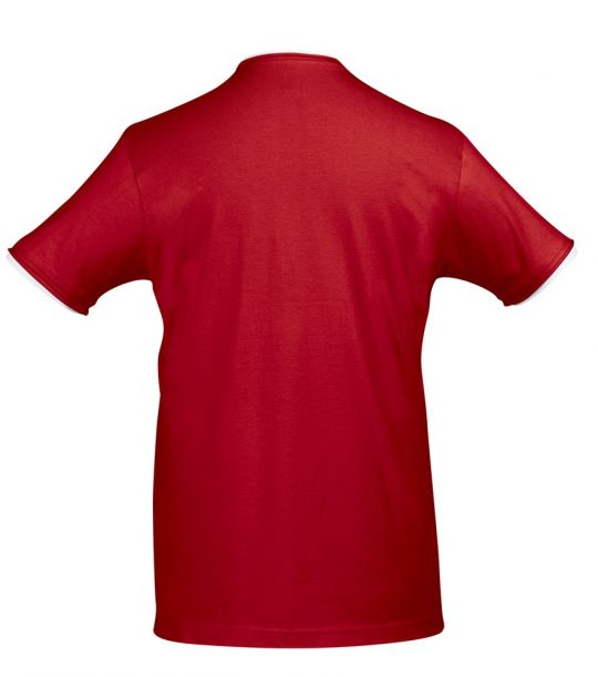 Футболка мужская с контрастной отделкой MADISON 170, красный/белый, размер XXL