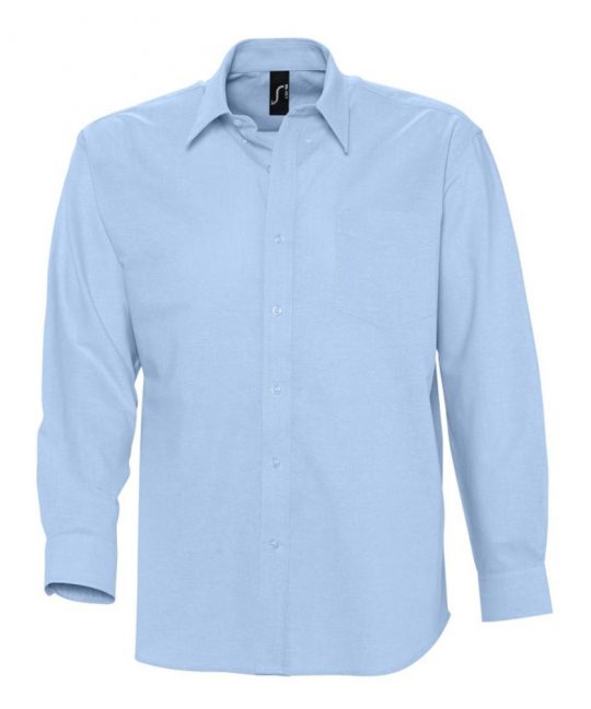 Рубашка мужская с длинным рукавом BOSTON голубая, размер L