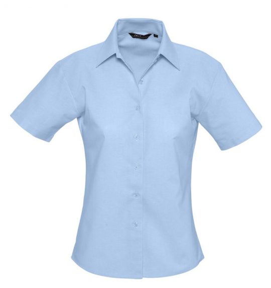 Рубашка женская с коротким рукавом ELITE голубая, размер XS