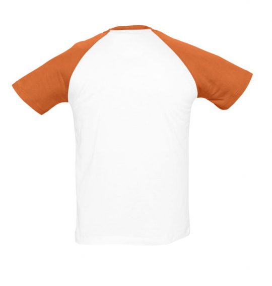 Футболка мужская двухцветная FUNKY 150, белый/оранжевый, размер XXL