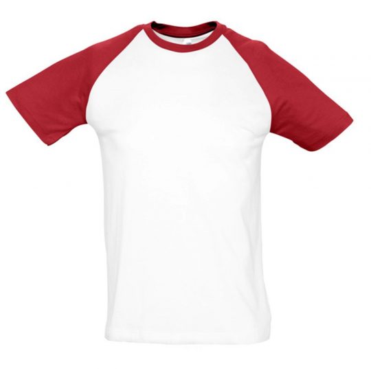 Футболка мужская двухцветная FUNKY 150, белый/красный, размер XL