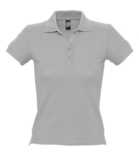Рубашка поло женская PEOPLE 210 серый меланж, размер S