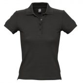 Рубашка поло женская PEOPLE 210 черная, размер M