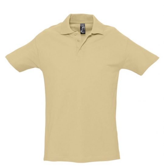 Рубашка поло мужская SPRING 210 бежевая, размер L
