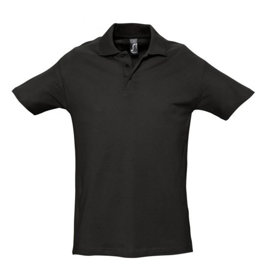 Рубашка поло мужская SPRING 210 черная, размер S