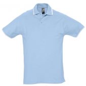 Рубашка поло мужская с контрастной отделкой PRACTICE 270, голубой/белый, размер M