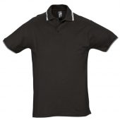 Рубашка поло мужская с контрастной отделкой PRACTICE 270 черная, размер L