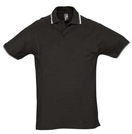 Рубашка поло мужская с контрастной отделкой PRACTICE 270 черная, размер S