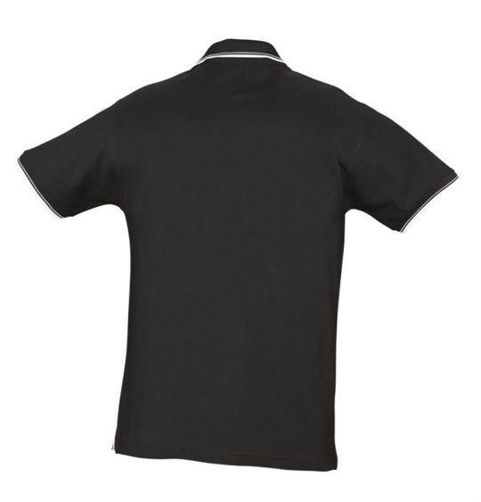 Рубашка поло мужская с контрастной отделкой PRACTICE 270 черная, размер M