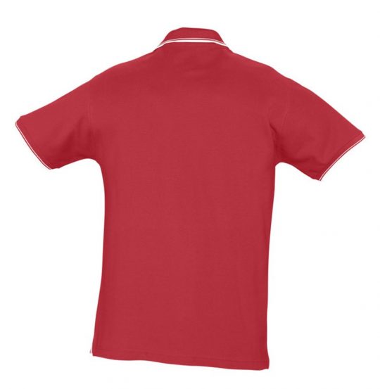 Рубашка поло мужская с контрастной отделкой PRACTICE 270, красный/белый, размер M