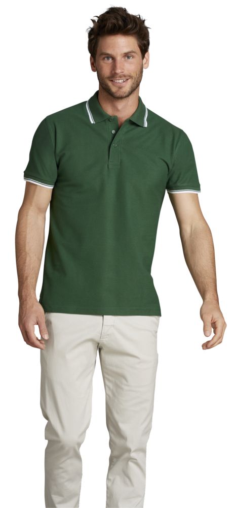 Рубашка поло мужская с контрастной отделкой PRACTICE 270, белый/темно-синий, размер XXL