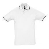 Рубашка поло мужская с контрастной отделкой PRACTICE 270, белый/темно-синий, размер XXL