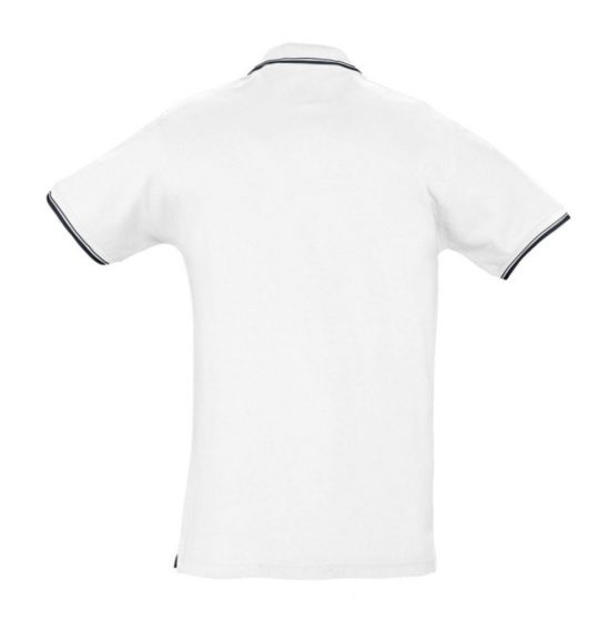 Рубашка поло мужская с контрастной отделкой PRACTICE 270, белый/темно-синий, размер S