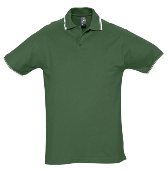 Рубашка поло мужская с контрастной отделкой PRACTICE 270, зеленый/белый, размер M