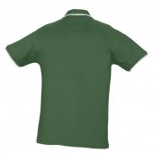Рубашка поло мужская с контрастной отделкой PRACTICE 270, зеленый/белый, размер S