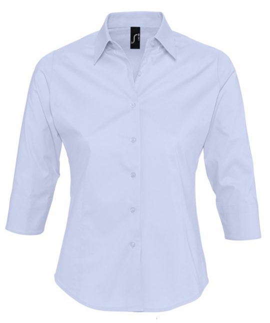 Рубашка женская с рукавом 3/4 EFFECT 140 голубая, размер XS