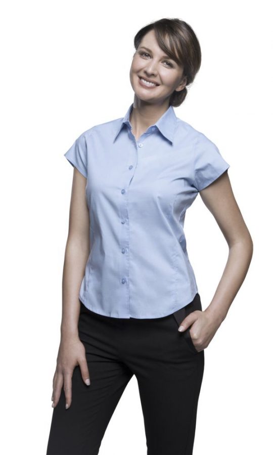 Рубашка женская с коротким рукавом EXCESS голубая, размер S