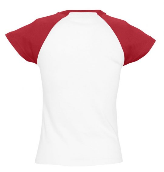 Футболка женская MILKY 150 белая с красным , размер S