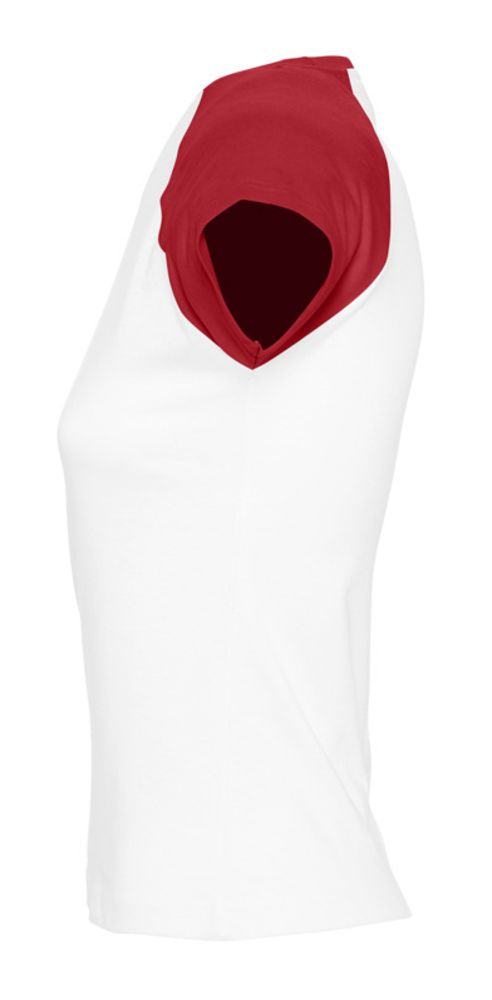 Футболка женская MILKY 150 белая с красным , размер S