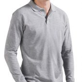 Рубашка поло мужская с длинным рукавом STAR 170, серый меланж, размер L