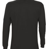 Рубашка поло мужская с длинным рукавом STAR 170, черная, размер S