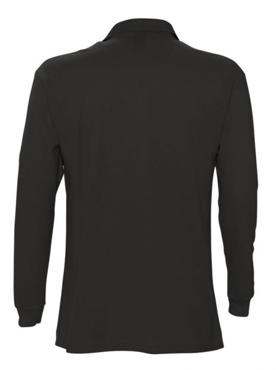 Рубашка поло мужская с длинным рукавом STAR 170, черная, размер XXL