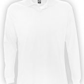 Рубашка поло мужская с длинным рукавом STAR 170, белая, размер L