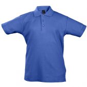 Рубашка поло детская Summer II Kids, ярко-синяя, на рост 106-116 см