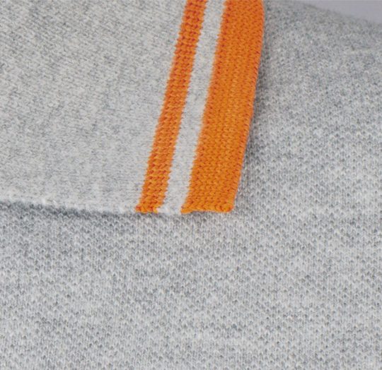 Рубашка поло мужская PASADENA MEN 200 с контрастной отделкой, серый меланж/оранжевый, размер L