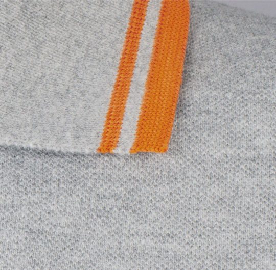 Рубашка поло женская PASADENA WOMEN 200 с контрастной отделкой, серый меланж/оранжевый, размер XL