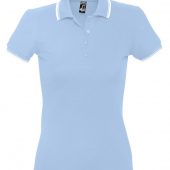  Рубашка поло женская Practice women 270, голубой/белый, размер XXL