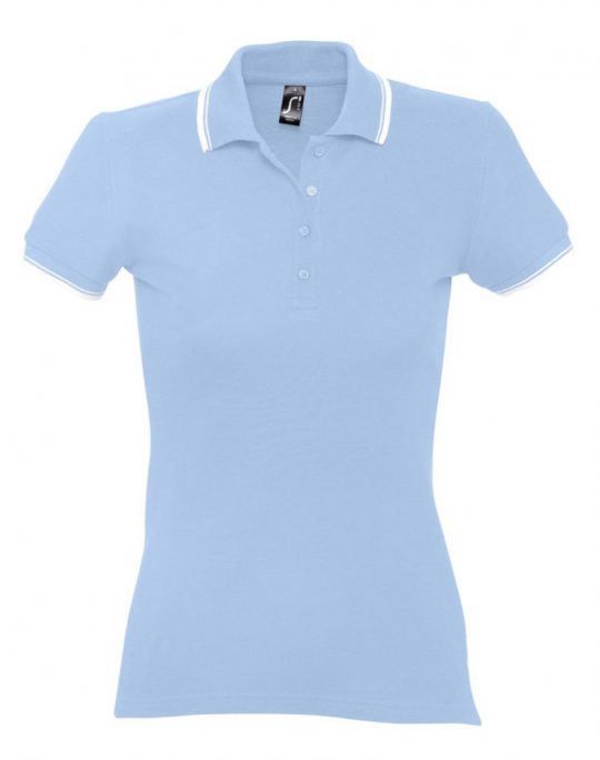 Рубашка поло женская Practice women 270 голубая с белым, размер XL