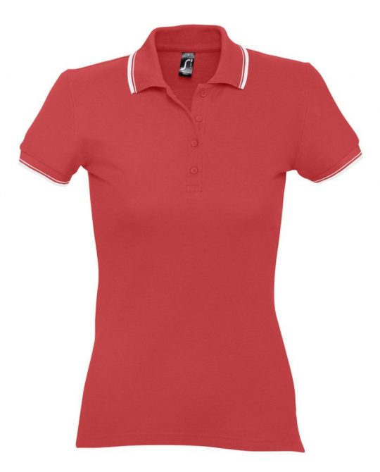  Рубашка поло женская Practice women 270, красный/белый, размер XXL