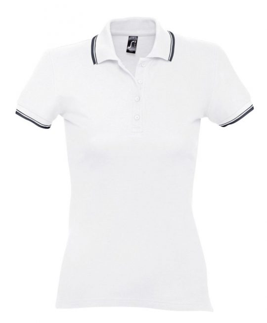 Рубашка поло женская Practice women 270 белая с темно-синим, размер XL