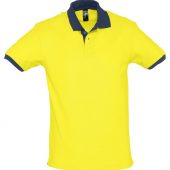 Рубашка поло Prince 190, лимонная с темно-синим, размер L