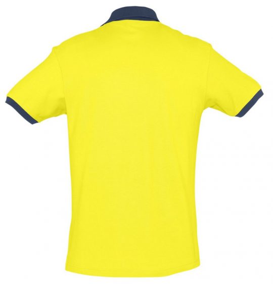 Рубашка поло Prince 190, лимонная с темно-синим, размер M