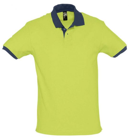 Рубашка поло Prince 190 зеленое яблоко с темно-синим, размер S