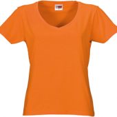 Футболка “Heavy Super Club” женская с V-образным вырезом, оранжевый ( S ), арт. 003026503