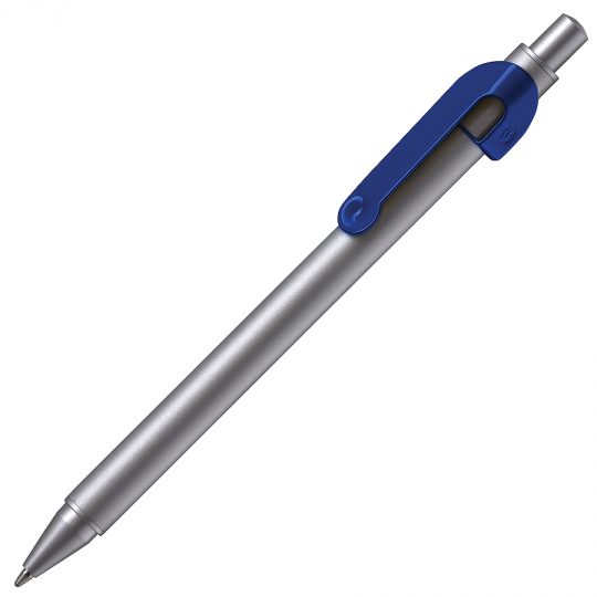 SNAKE, ручка шариковая, синий, серебристый корпус, металл