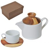 Набор «Andrew»:чайная пара и чайник в подарочной упаковке,28,5х18,5х11см,200 мл и 600 мл,фарфор,дере