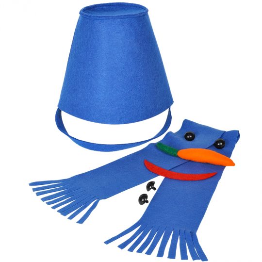Набор для лепки снеговика  «Улыбка», синий, фетр/флис/пластик