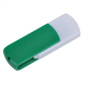 USB flash-карта “Easy” (8Гб),белая с зеленым, 5,7х1,9х1см,пластик