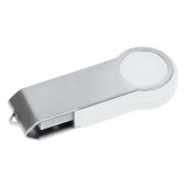 USB flash-карта «Swing» (4Гб),,белая,6х2,3х1см,металл,пластик